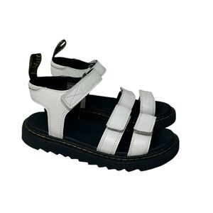 Dr. Martens Klaire Y. White Leather Velcro Strap Sandals